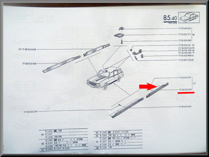 Baguette de seuil arrière gauche – Renault 12 – OEM 7700510423 – NOS