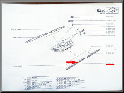 Baguette de seuil avant gauche – Renault 12 – FEO – NOP