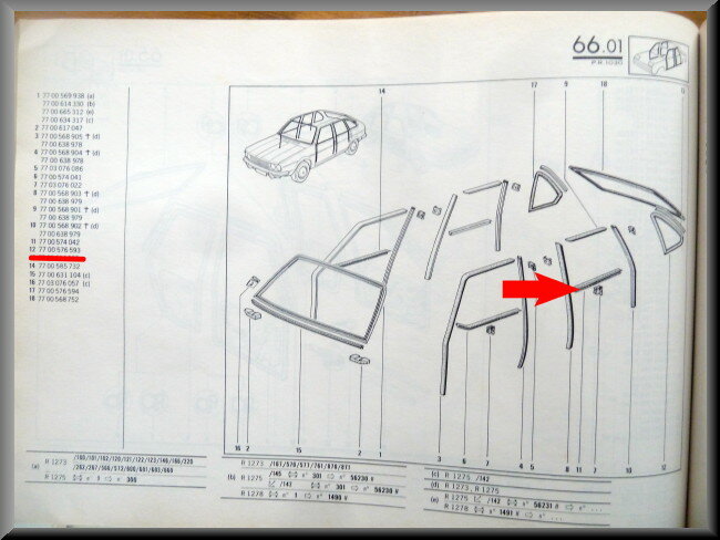 Lèche-vitre arrière – Renault 20 - Renault 30 – OEM 7700574042 – NOS