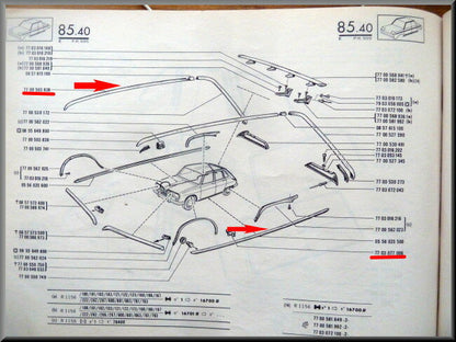 Dak sierstrip links en rechts – Renault 16 – OEM 7700503838