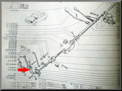 Schakelvork buitenkant versnellingsbak – Renault 16
