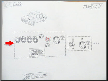 Kit de fixation d'échappement – Renault 16 TX, TS – OEM 7701460221