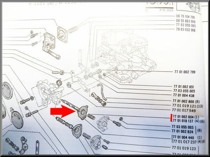 Choke membraam 32DAR – Renault 16 – OEM 7701004440 / 7701016237