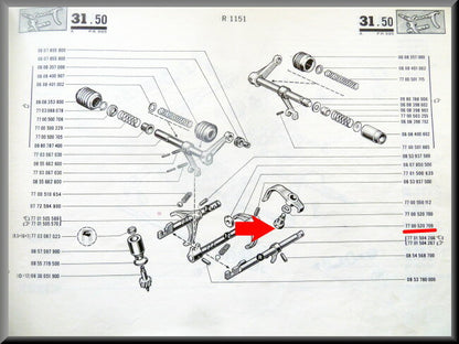 Boulon de fourchette de marche arrière (boîte 4 et 5 vitesses) – Renault 16 – OEM 7700520709