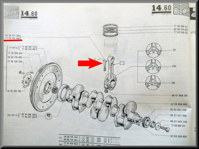Boulon de chapeau de bielle – Renault 16 – OEM 7700510438