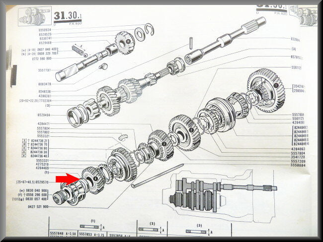 Afstelring tandwiel (3,80) – Renault 16 – OEM 0555785400