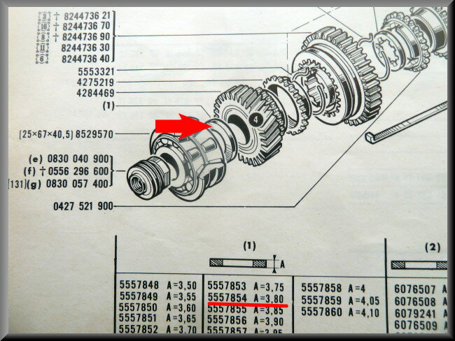 Afstelring tandwiel (3,80) – Renault 16 – OEM 0555785400