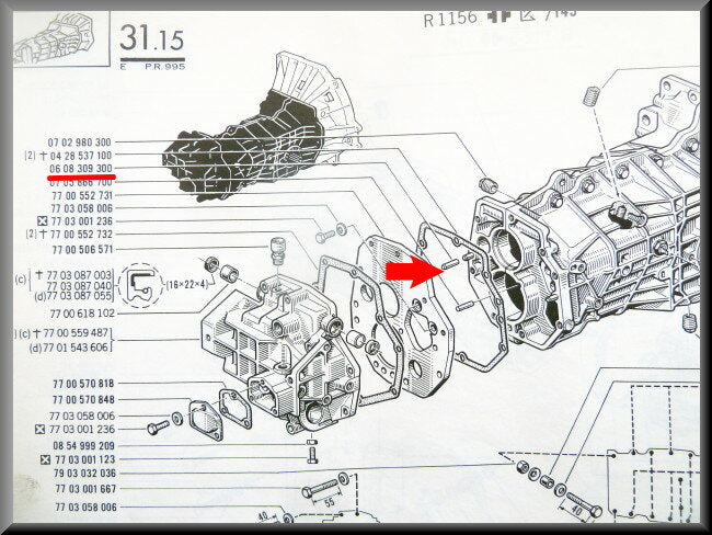 Goupille de centrage entretoise (boîte 5) – Renault 16 – OEM 0608309300