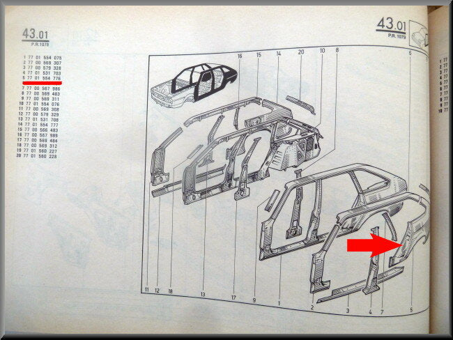 Aile arrière gauche – Renault 20 - Renault 30 – OEM 7701544776 – NOS