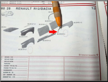 Reparatie deel achterscherm links – Renault 12 – OEM 262858