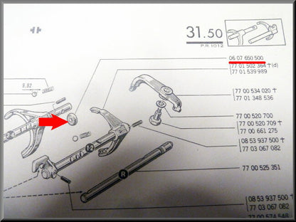 Blokkeerschijf schakelas – Renault 12 – Renault 15 - Renault 16 - OEM 0607650500