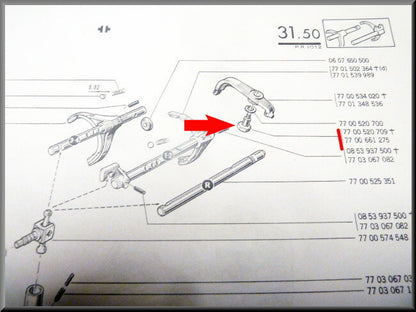 Bout schakelvork – Renault 12 – Renault 16 - OEM 7700520709