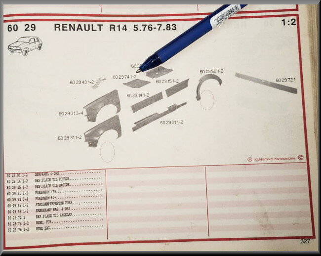 Partie plancher droit – Renault 14 – NOS