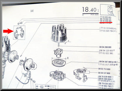 Jeu de clips pour tête d'allumeur Ducellier – Renault 16 – OEM 0855696900