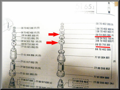 Shock absorber rubbers front and rear – Renault 16 – Renault 12 - OEM 0854865300 / 0855710300