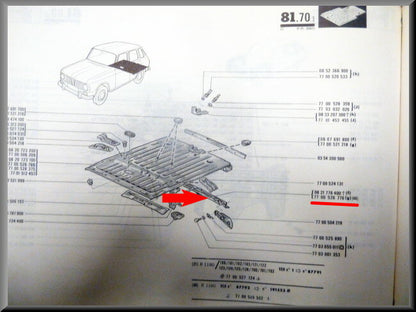 Traverse arrière – Renault 6 – OEM 7700526776 – NOS
