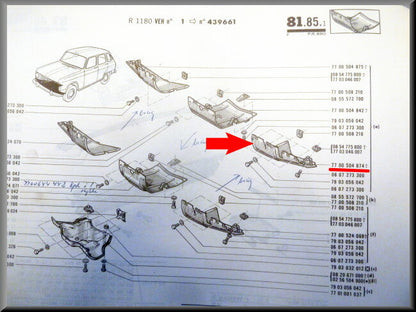 Pièce d'angle avant gauche – Renault 6 – OEM 7701504874 – NOS