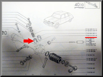 Steering rack guide bush – Renault 15 - Renault 16 - Renault 20 - Renault various – OEM 7700610252