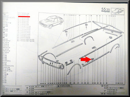 Agrafe de baguette décorative – Renault 20 - Renault 30 – OEM 7703077047 – NOS