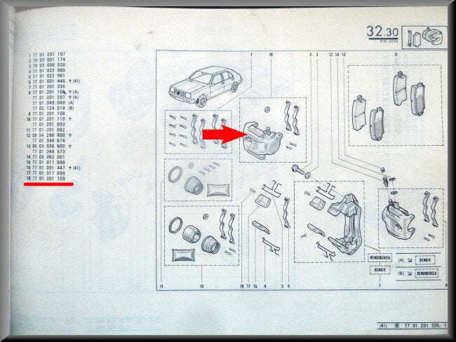 Étrier droit – Renault 14 – OEM 7701201109 – NOS