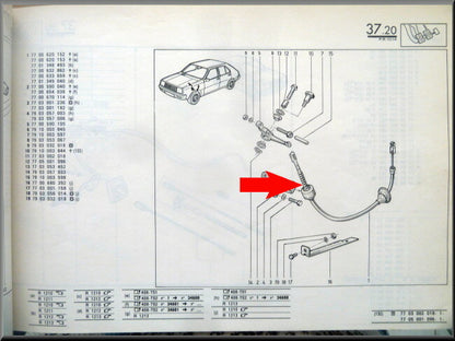 Câble d'embrayage – Renault 14 – OEM 7701348493 – NOS