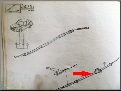 Câble de frein à main arrière gauche – Renault 25 - Renault 30 – OEM 7700571640 – NOS
