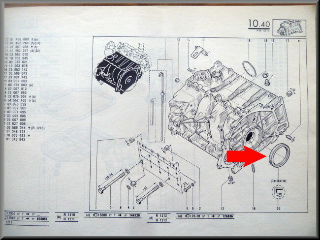 Joint spi vilebrequin 78x100x10 mm – Renault 14 – OEM 7701348943 – NOS