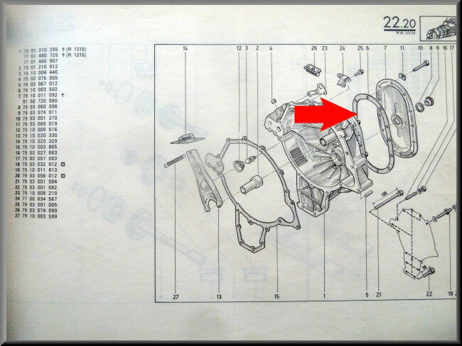 Timing cover gasket – Renault 14 – OEM 7910003502 – NOS