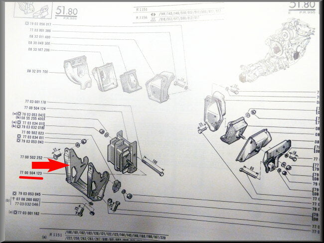 Support de suspension boîte de vitesses (4 rapports) – Renault 16 – OEM 7700504123