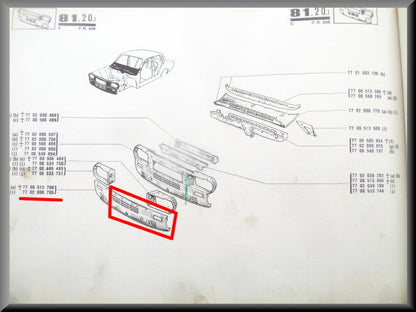 Façade avant (3/4) – Renault 12 ancien modèle – OEM 7700513708A