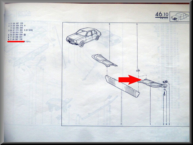 Tôle de blindage avant gauche – Renault 14 – OEM 7700587130 – NOS