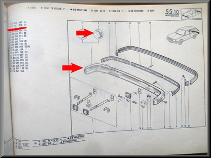 Pare-chocs arrière avec bande en caoutchouc – Renault 18 – OEM 7701461078 – NOS