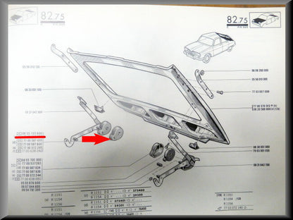 Cache de charnière de hayon droit (GRIS) – Renault 16 – OEM 0855705800