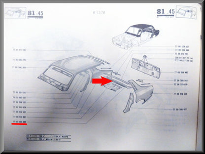 Dwarsbalk achterzijde  – Renault 12 – OEM 7700506089 – NOS