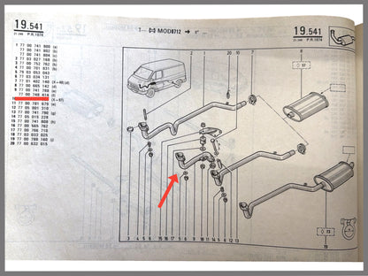 Exhaust flame tube - Renault Trafic - OEM 7700748414 / 7700741788