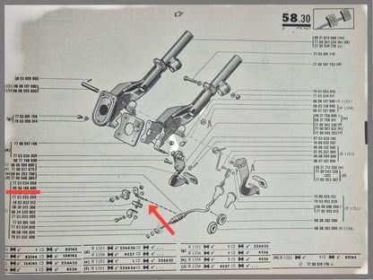 Support de câble d'embrayage – Renault 16 – OEM 0856188600