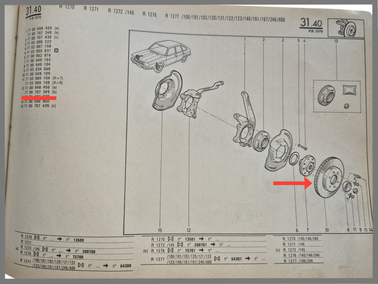 Remschijf - Renault 18 - Renault 30 - OEM 7700649109