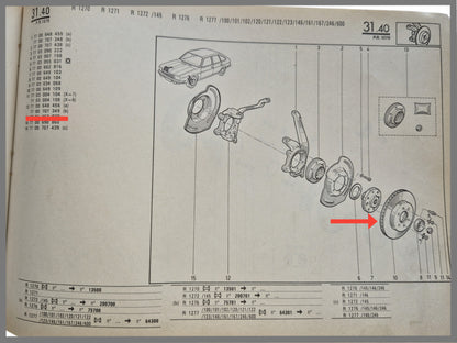 Remschijf - Renault 18 - Renault 30 - OEM 7700649109