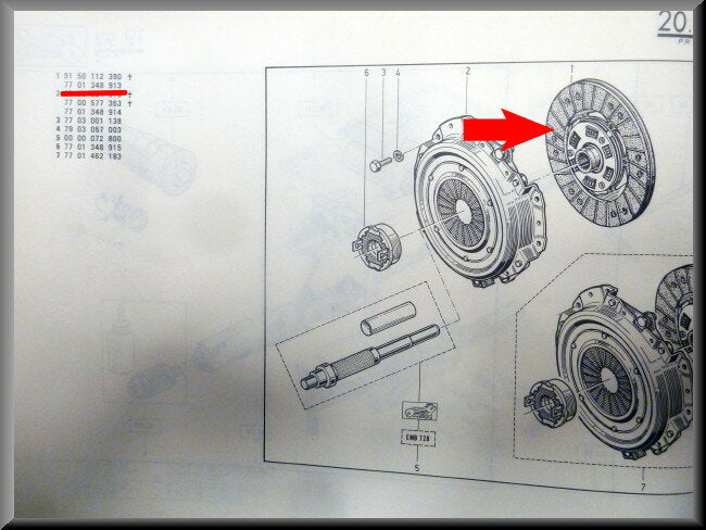 Disque d'embrayage – Renault 14 – OEM 7701348913 – NOS