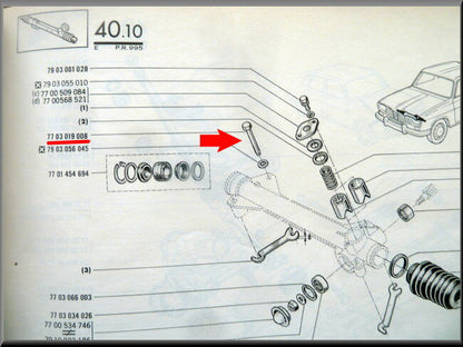 Boulon de boîtier de direction M8 x 70 – Renault 16 – OEM 7703019008