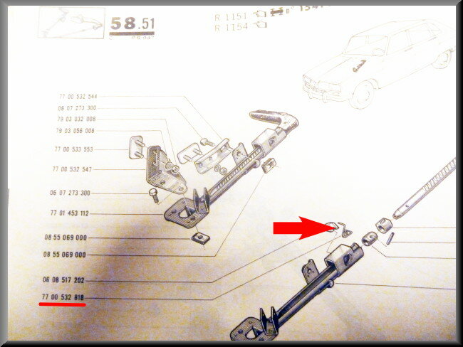 Veertje blokkeerpal handrem – Renault 16 – OEM 7700532818