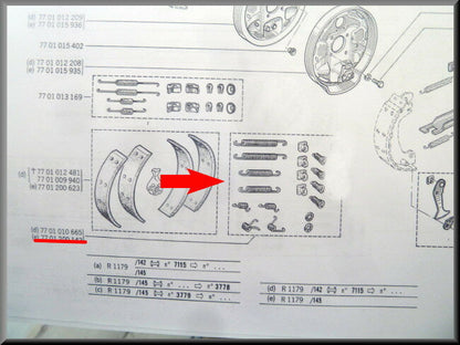 Remschoen bevestigingsset – Renault 12 – Renault 15 - Renault 17 - OEM 7701010665