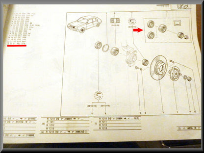 Jeu de roulements de roue avant – Renault 14 – OEM 7701462019 – NOS