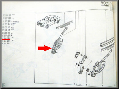 Mécanisme lève-vitre arrière droit – Renault 14 – OEM 7701348793 – NOS