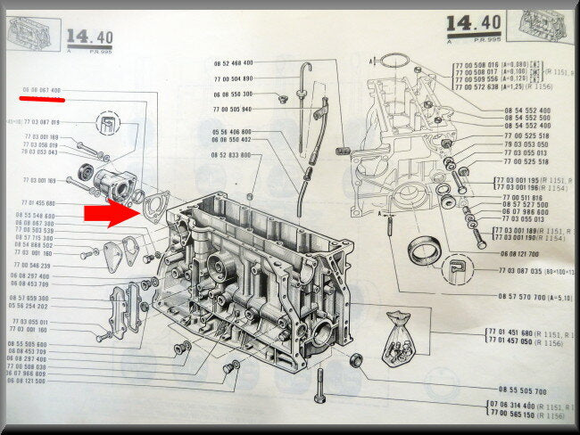 Nokkenaslager pakking – Renault 16 – OEM 0608067400