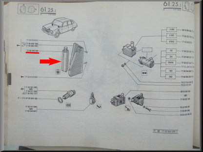 Contacteur de verrouillage de porte – Renault 16 TX (premier type) – OEM 7700549188