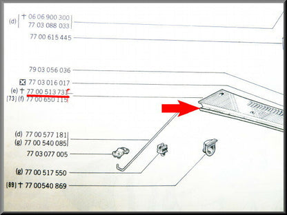 Paravanplaat  – Renault 12 – OEM 7700513731A (New Old Stock) – NOS