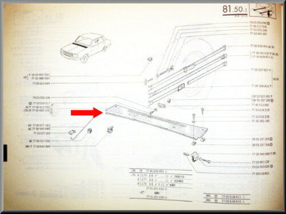 Paravanplaat  – Renault 12 – OEM 7700513731A (New Old Stock) – NOS