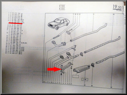Exhaust support – Renault 14 – OEM 7700590404A – NOS