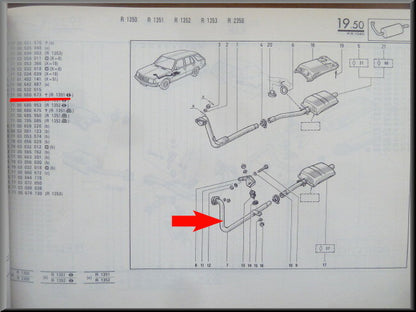 Pot d'échappement tuyau primaire – Renault 18 – OEM 7700660673 – NOS